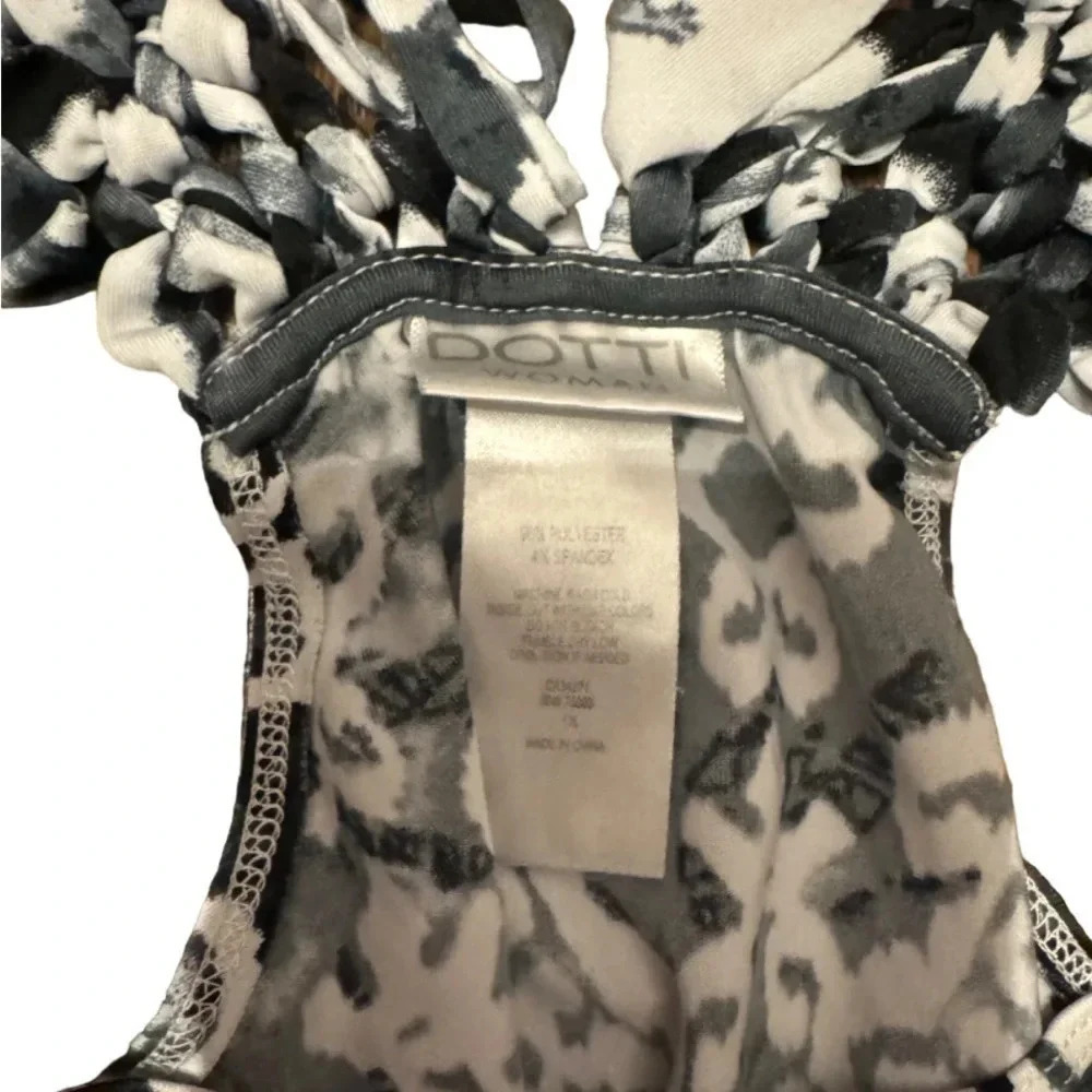 Dotti Woman Swim Coverup, 1X, Black and White, Razorback Dress, Black and White - Picture 5 of 6